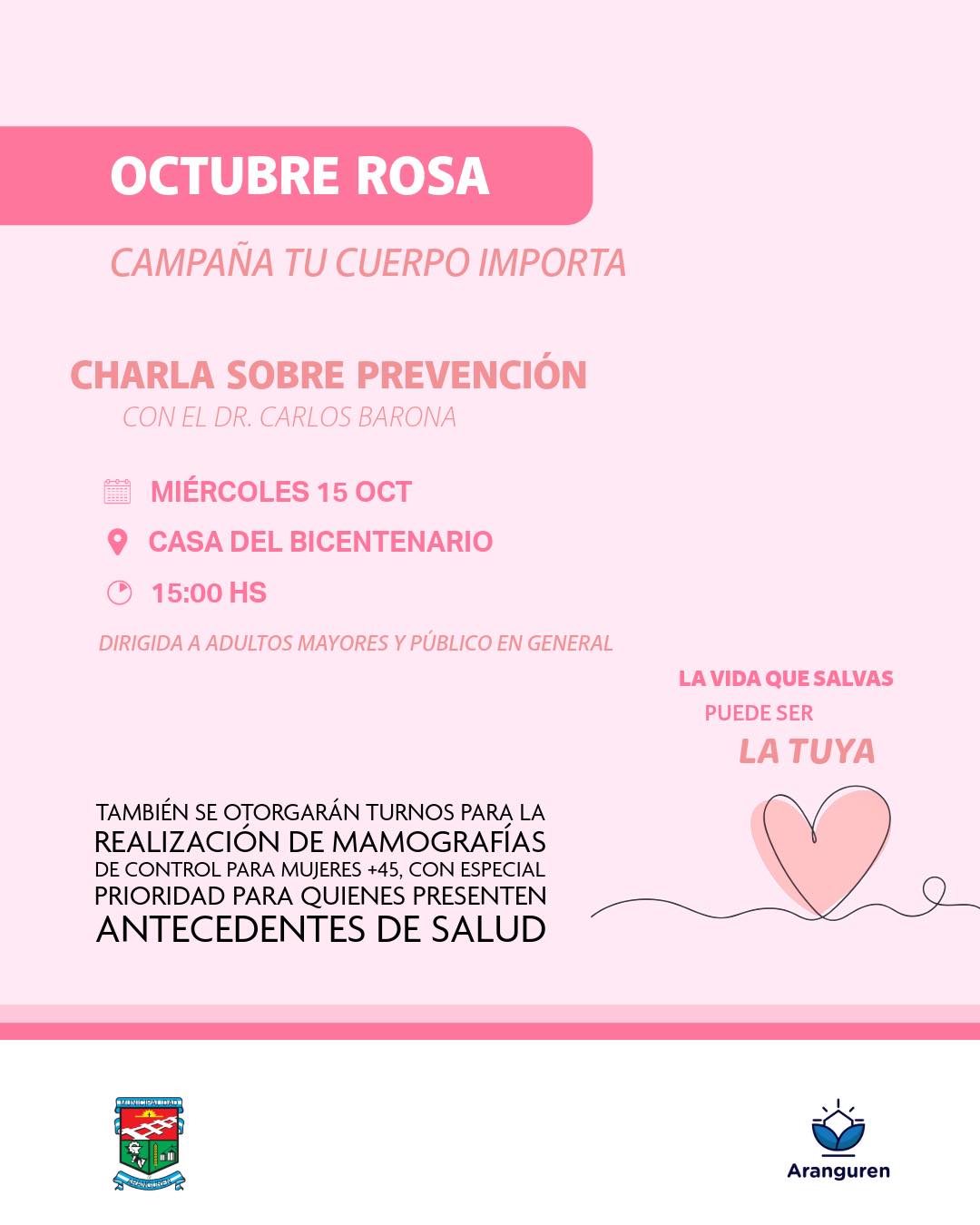 Actividades en Aranguren por el ‘Octubre Rosa’