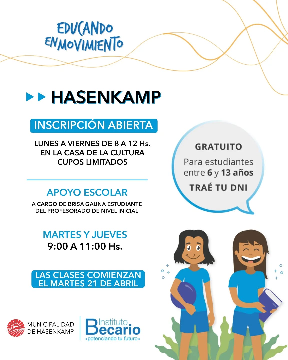 Hasenkamp propone el 'Educando en movimiento 2026'