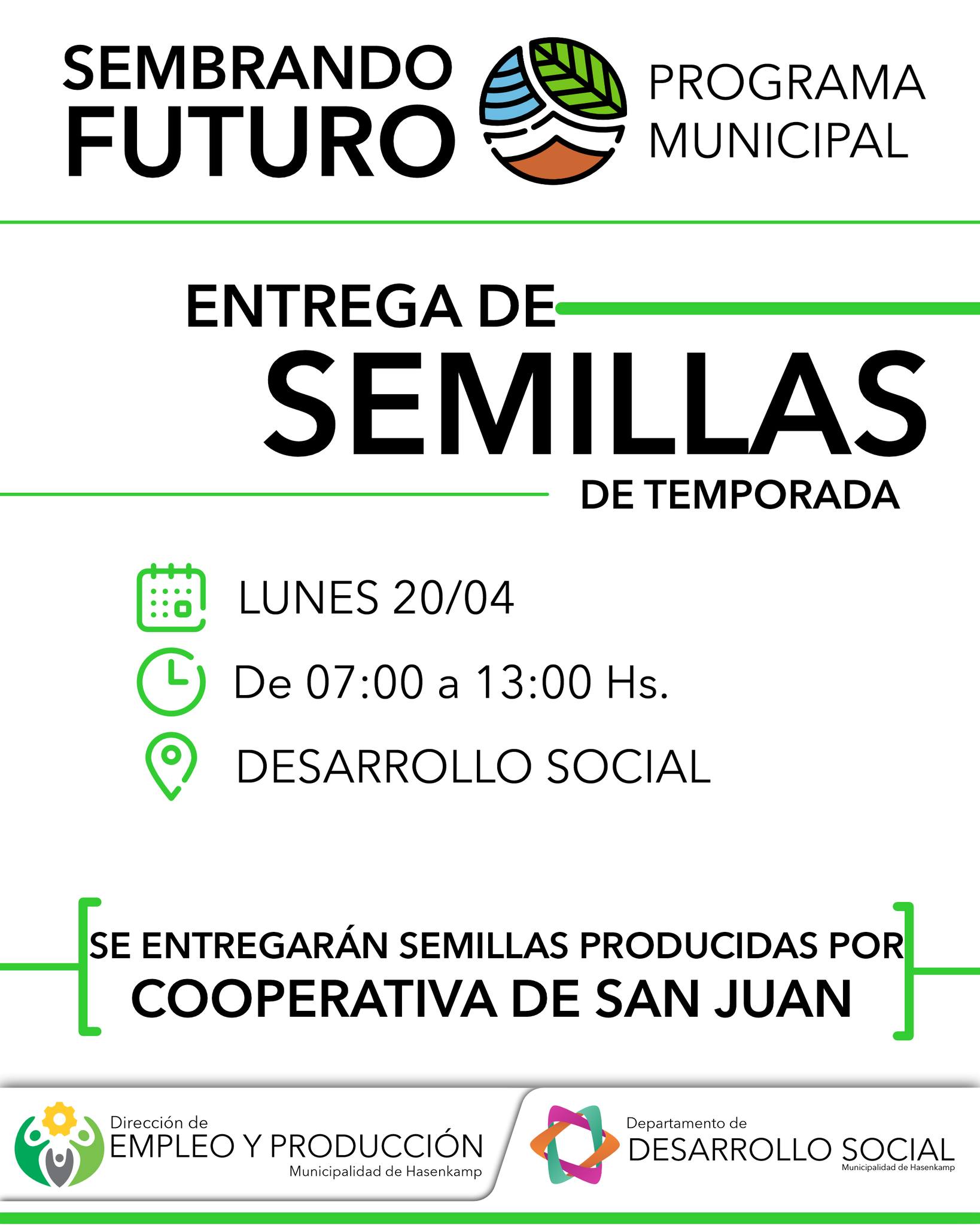 Entrega de semillas en Hasenkamp