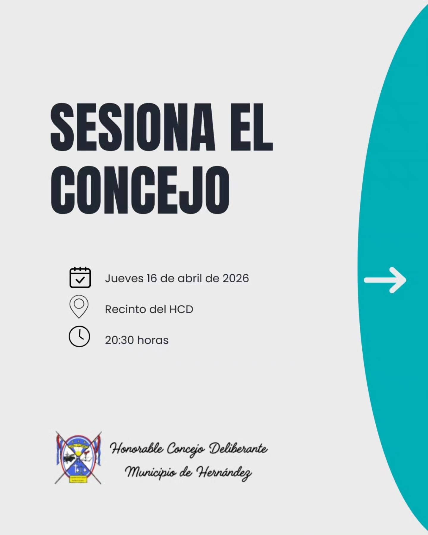 Sesiona el Concejo Deliberante de Hernández