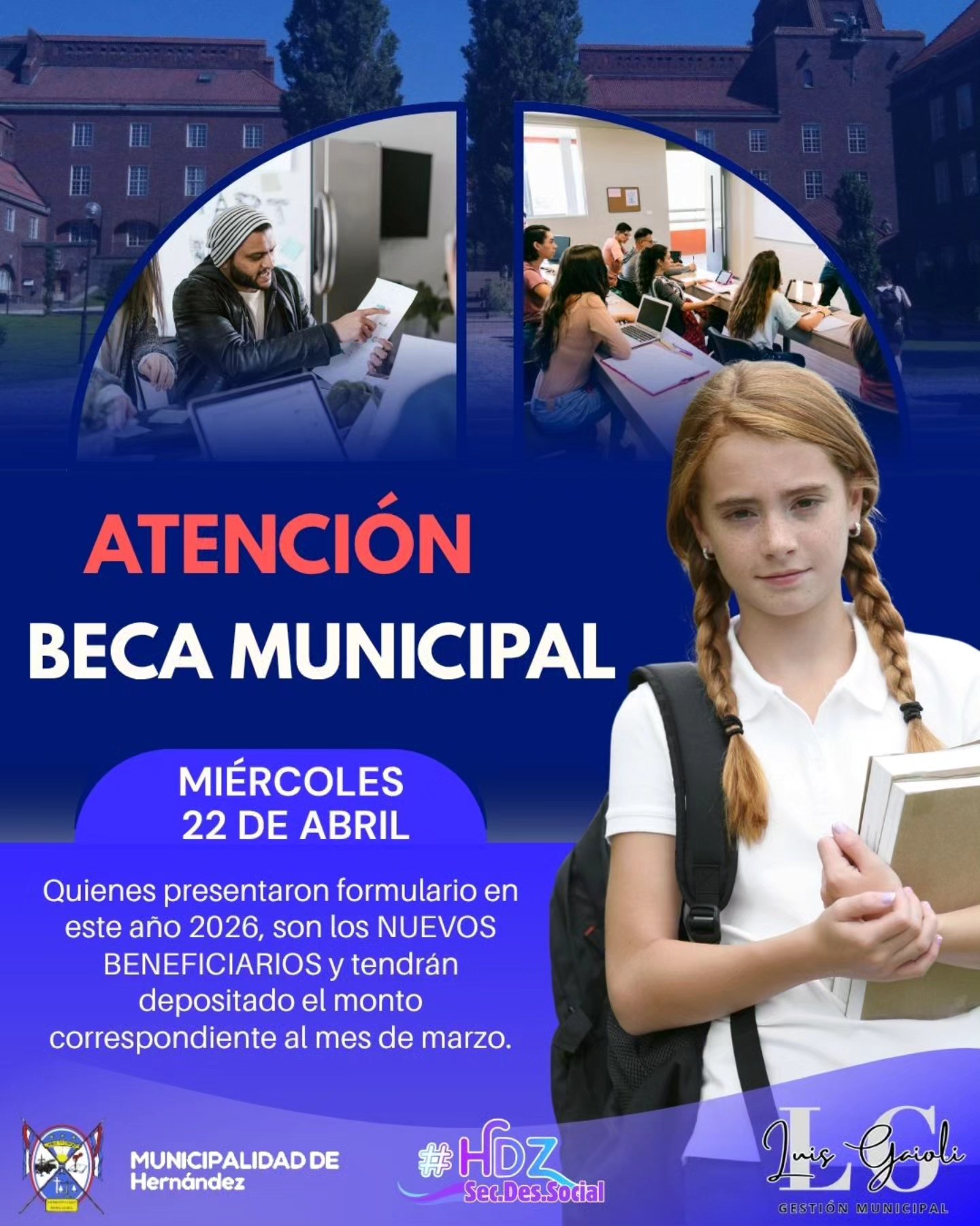Becas municipales en Hernández
