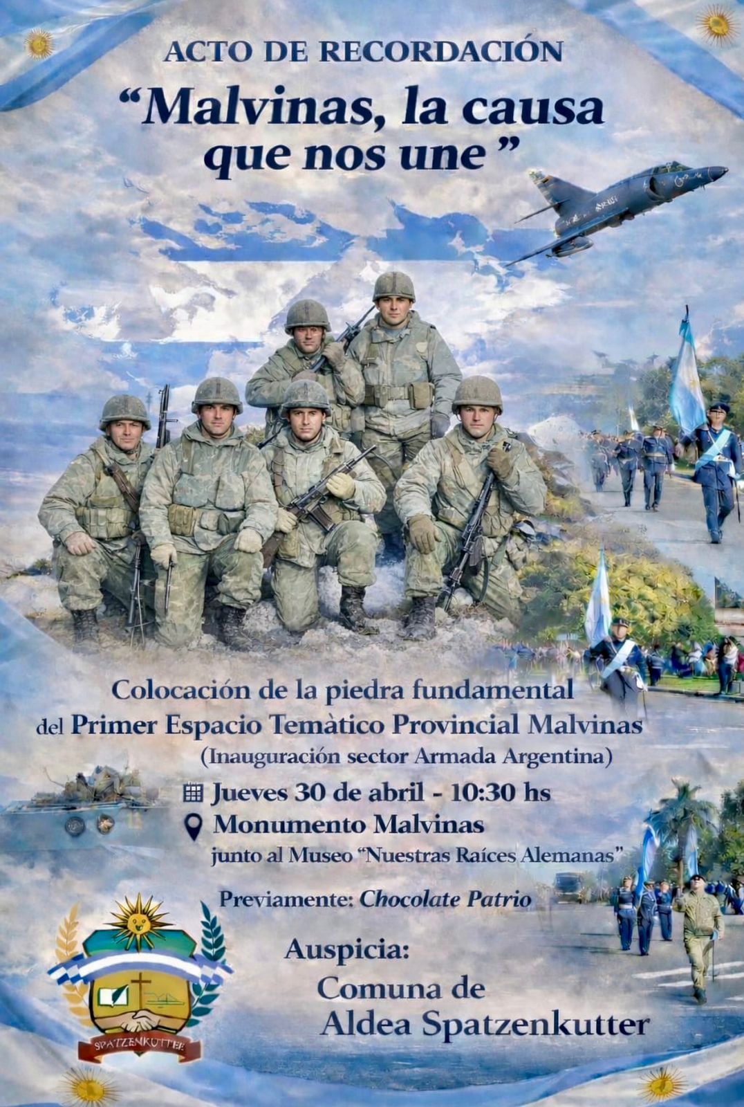 Spatzenkutter: programan acto de Malvinas y organizan Feria del Libro