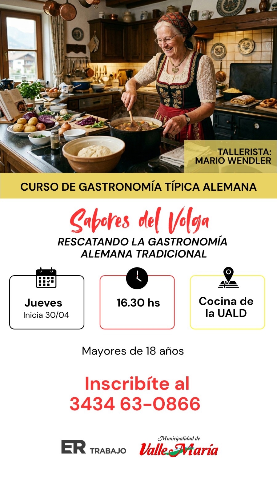 Taller de gastronomía alemana tradicional en Valle María