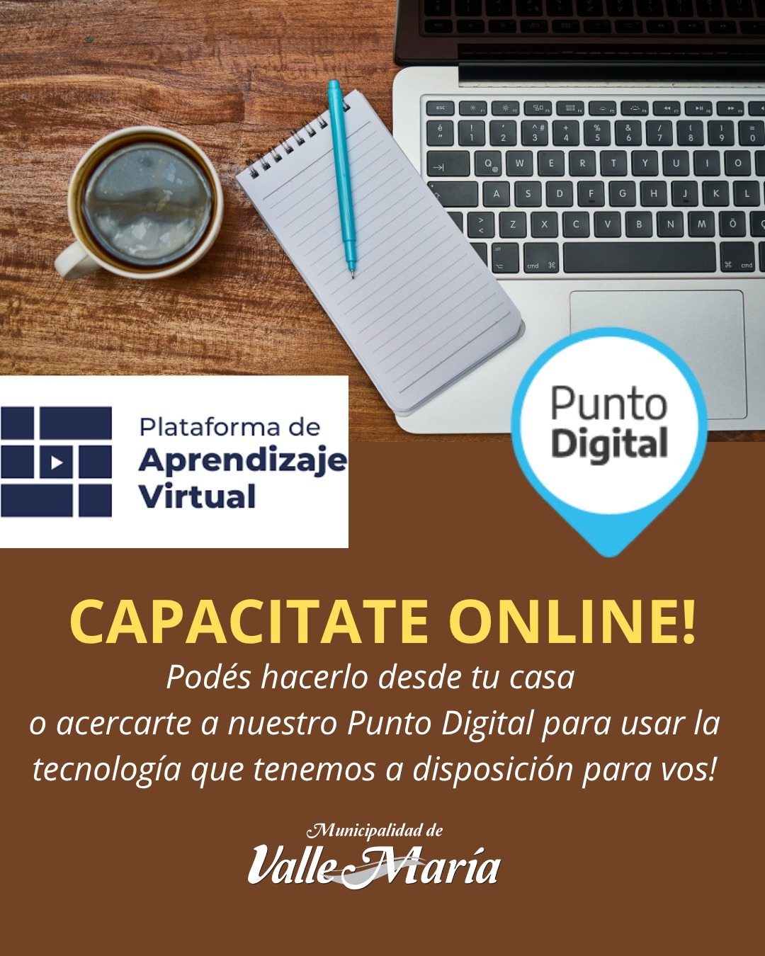 Abiertas las inscripciones para cursos de la Plataforma de Aprendizaje Virtual en Valle María