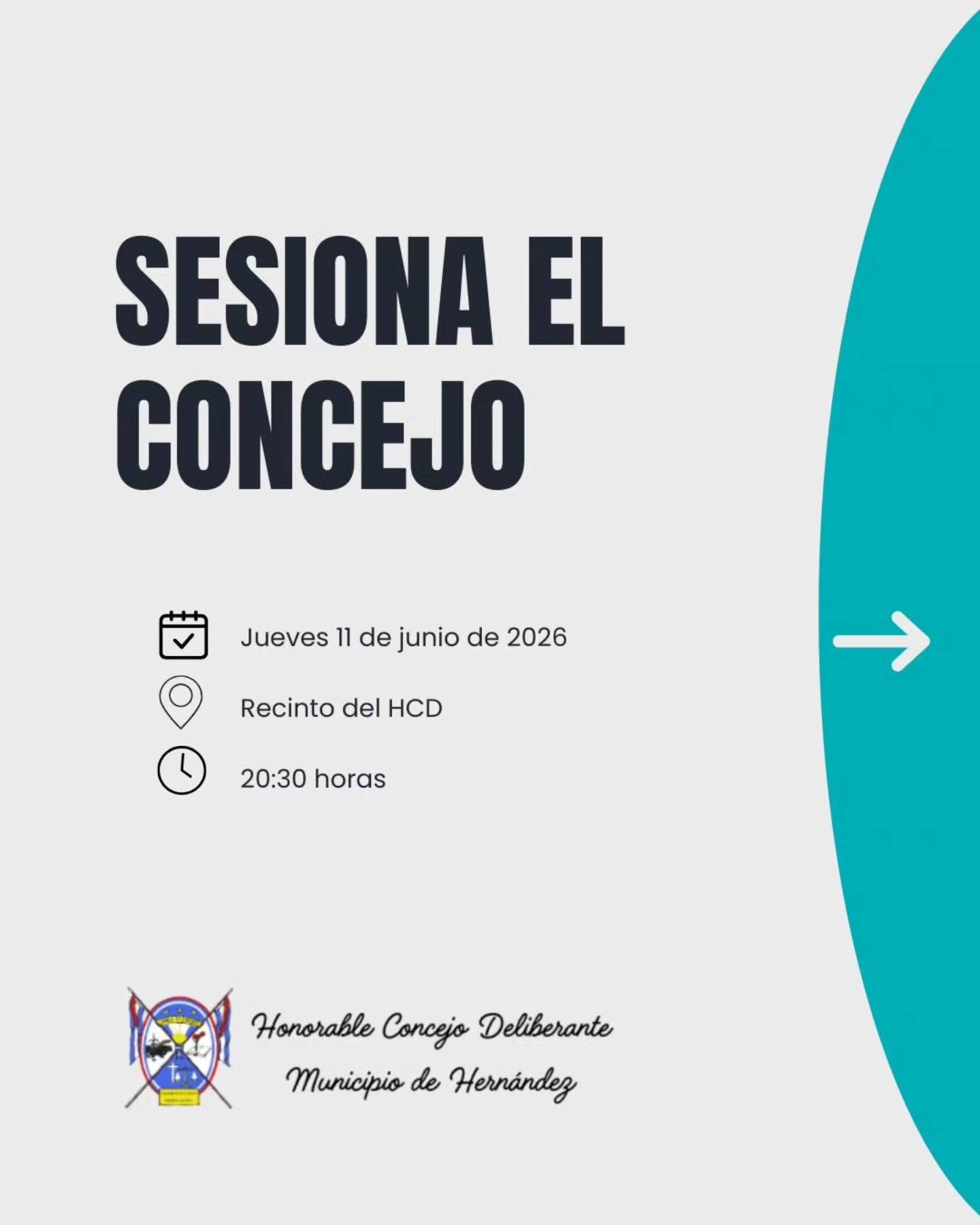 Sesiona el Concejo Deliberante de Hernández