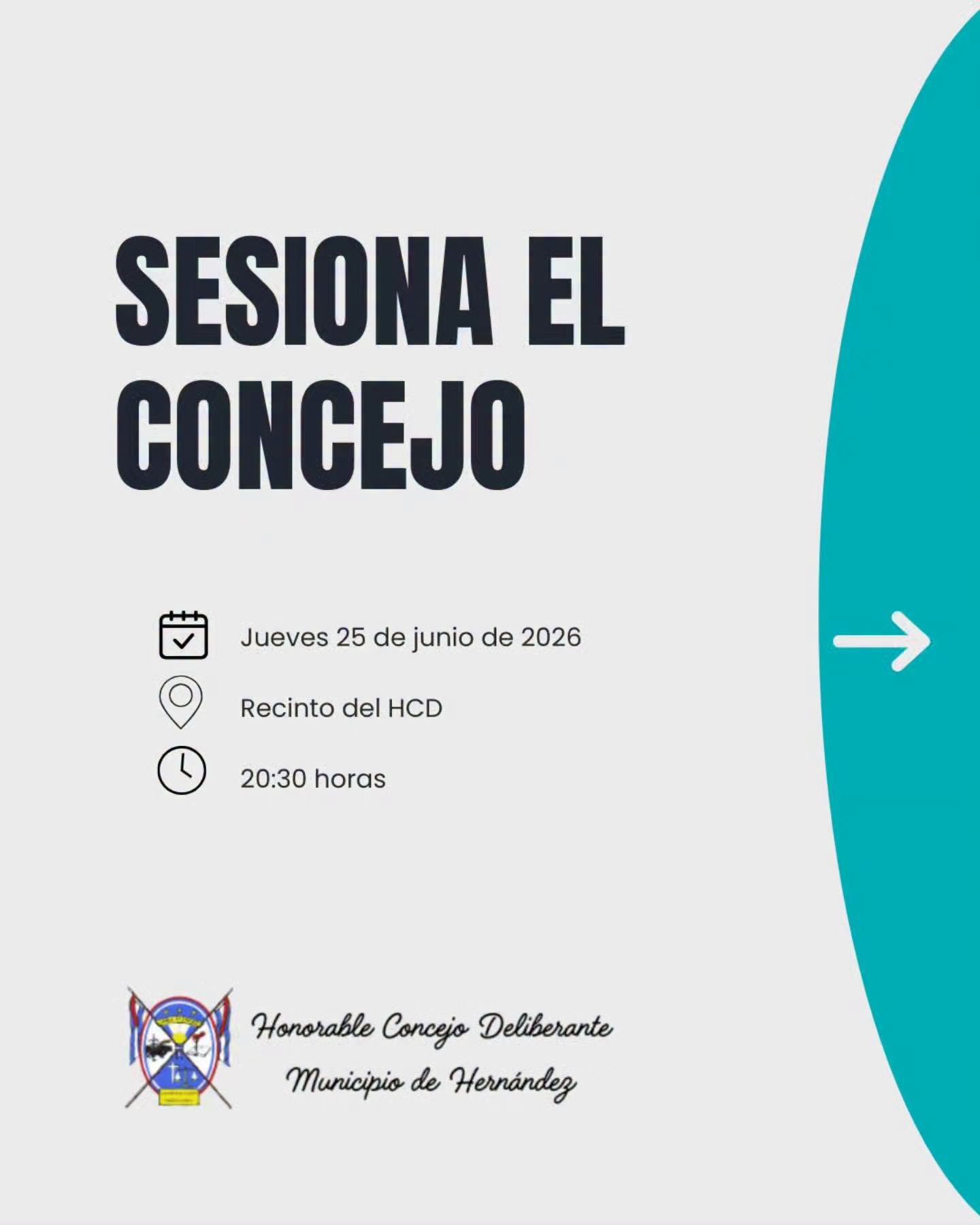 Sesiona el Concejo Deliberante de Hernández