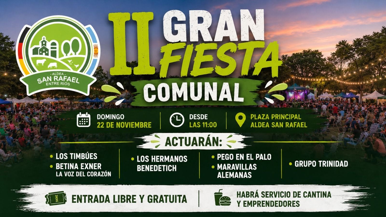 Fiesta Comunal, mejoras, servicios y trabajos en Aldea San Rafael