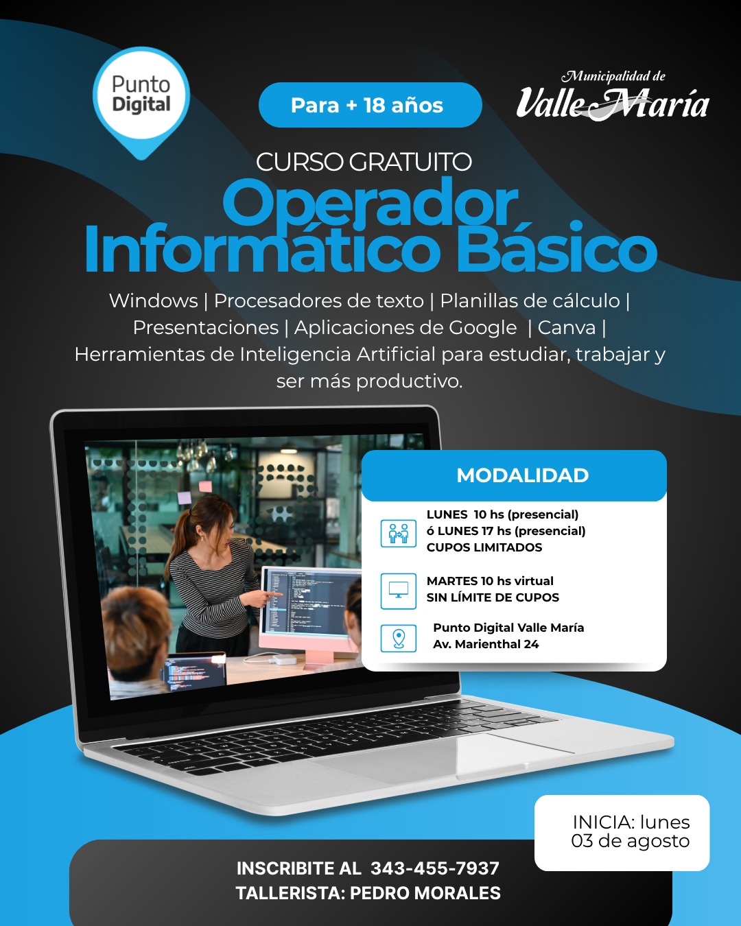 Curso de Operador Informático Básico: una propuesta para aprender computación desde cero en Valle María