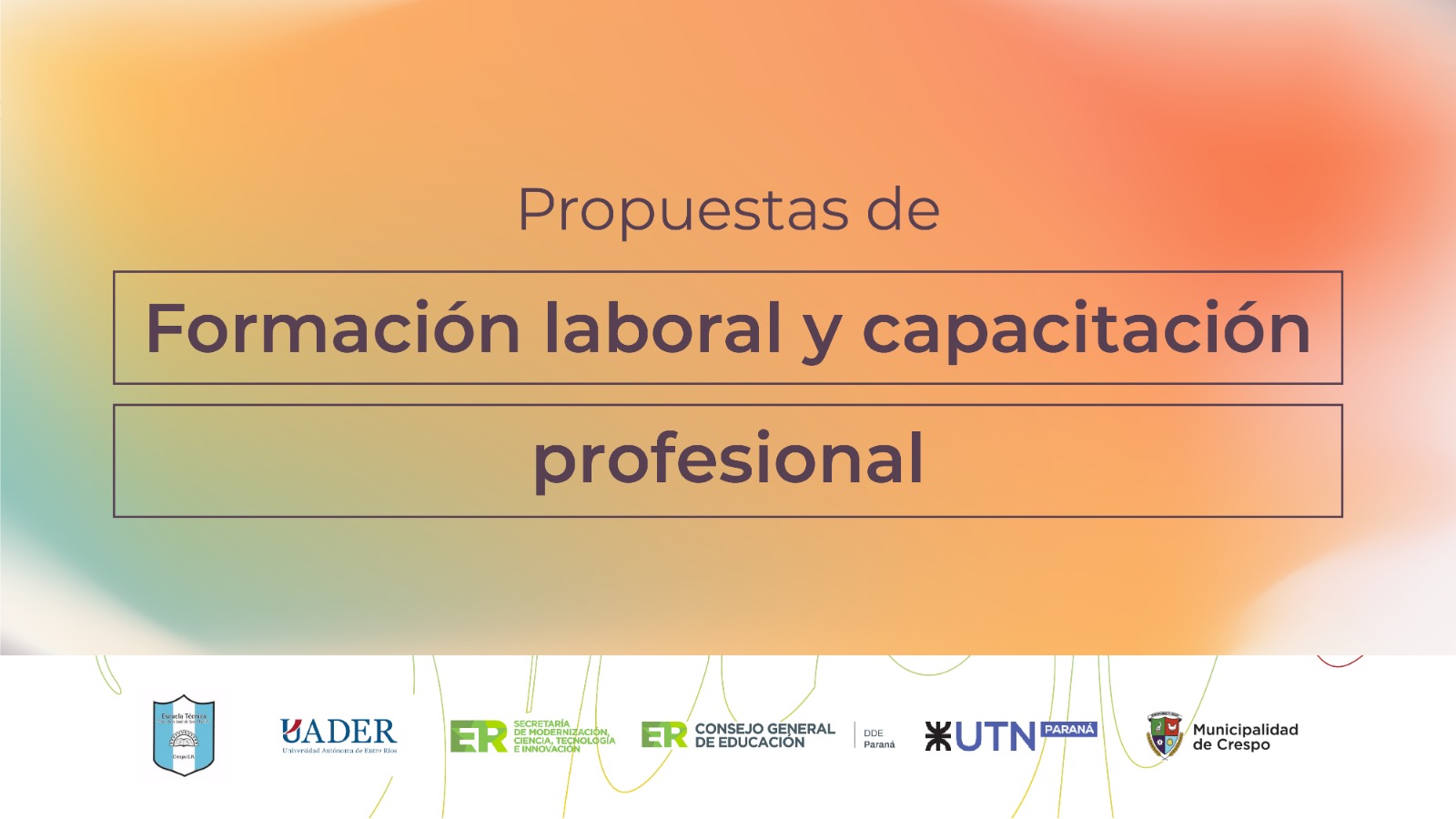 Inscripciones para propuestas de formación laboral en Crespo