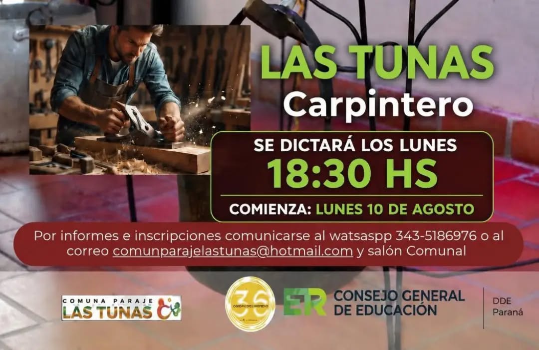 Nueva oportunidad de capacitación en Paraje Las Tunas