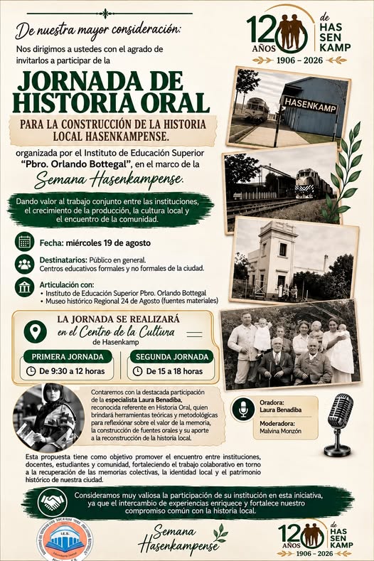 Jornada de Historia Oral para la construcción de la Historia Local en Hasenkamp