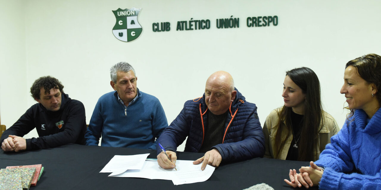 La Municipalidad de Crespo y el Club Atlético Unión firmaron un convenio de ‘colaboración mutua y compromiso ambiental’