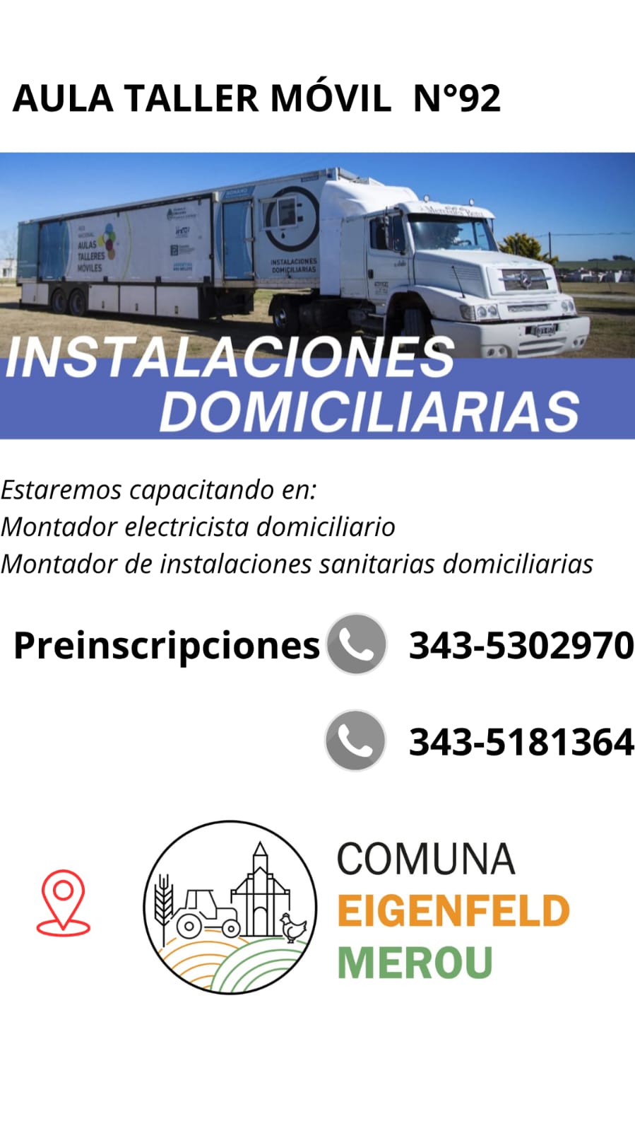 A través del INET llegará un Aula Taller Móvil a Eigenfeld Merou