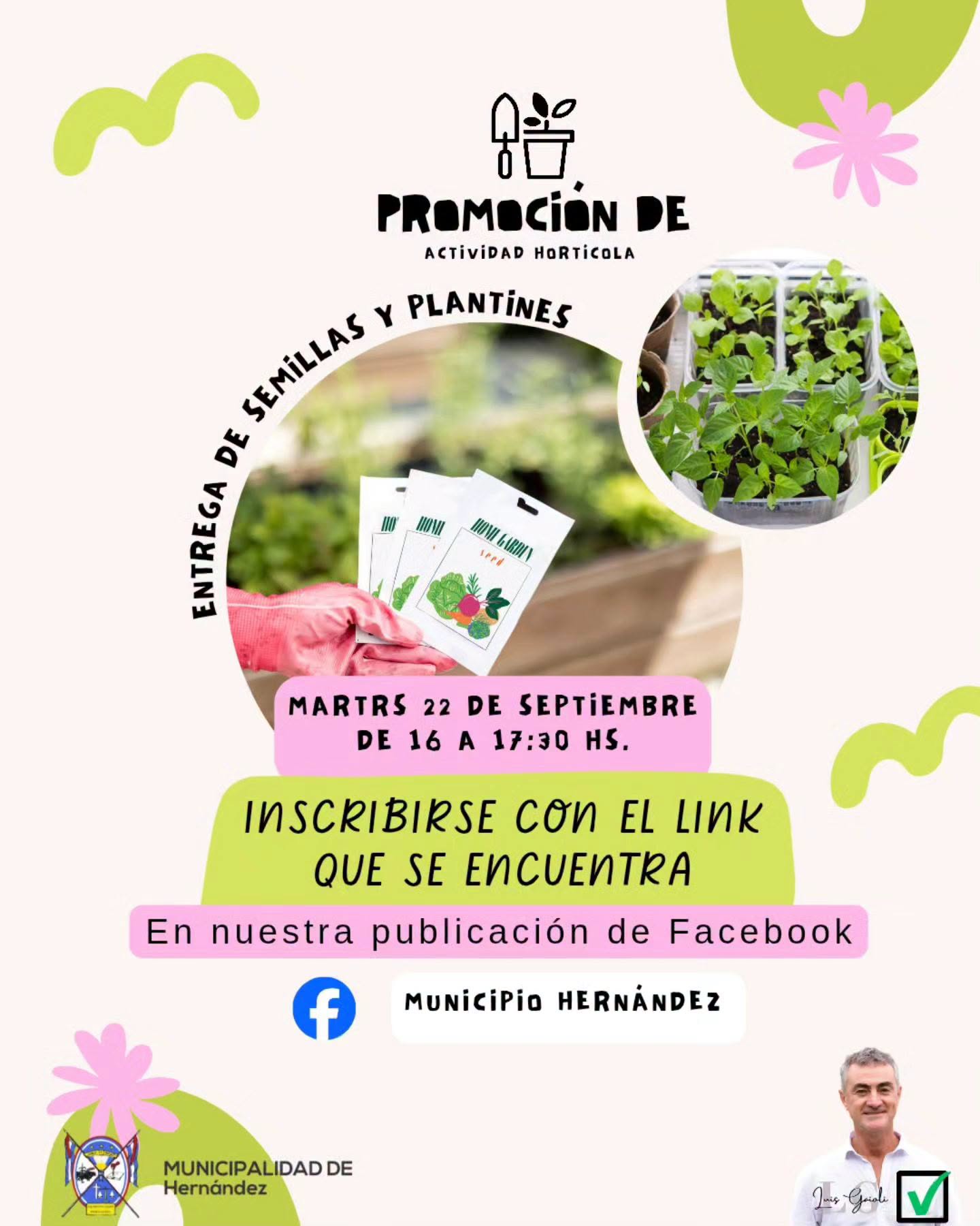 Entrega de semillas y plantines en Hernández