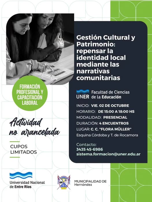 Capacitación en Gestión Cultural y Patrimonio en Hernández