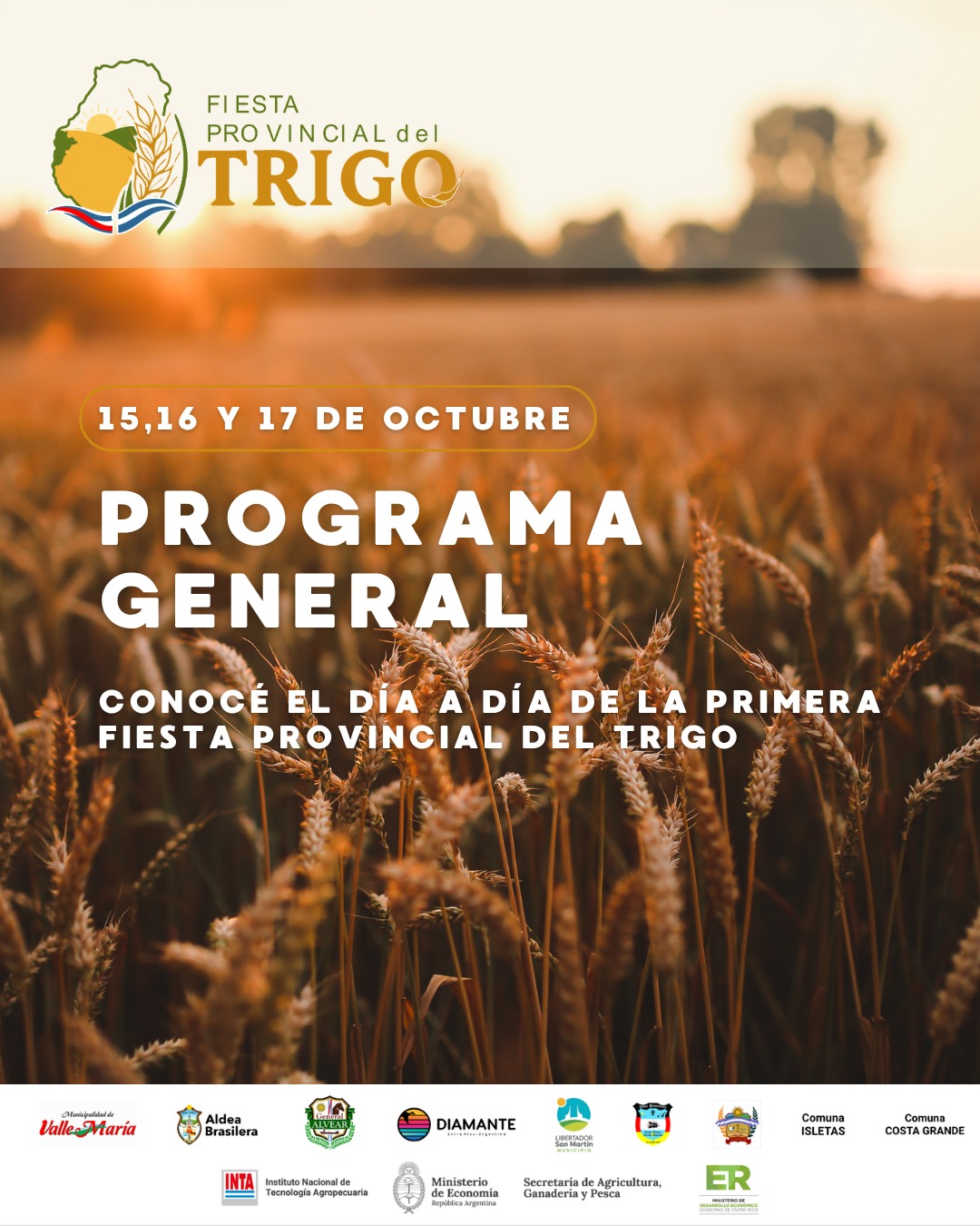 Crece la expectativa por la 1ª “Fiesta Provincial del Trigo” en Valle María