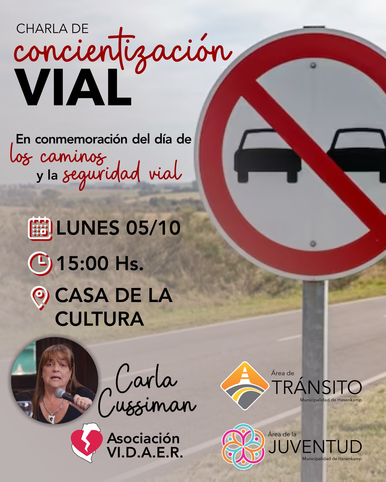 Charla abierta sobre concientización vial en Hasenkamp