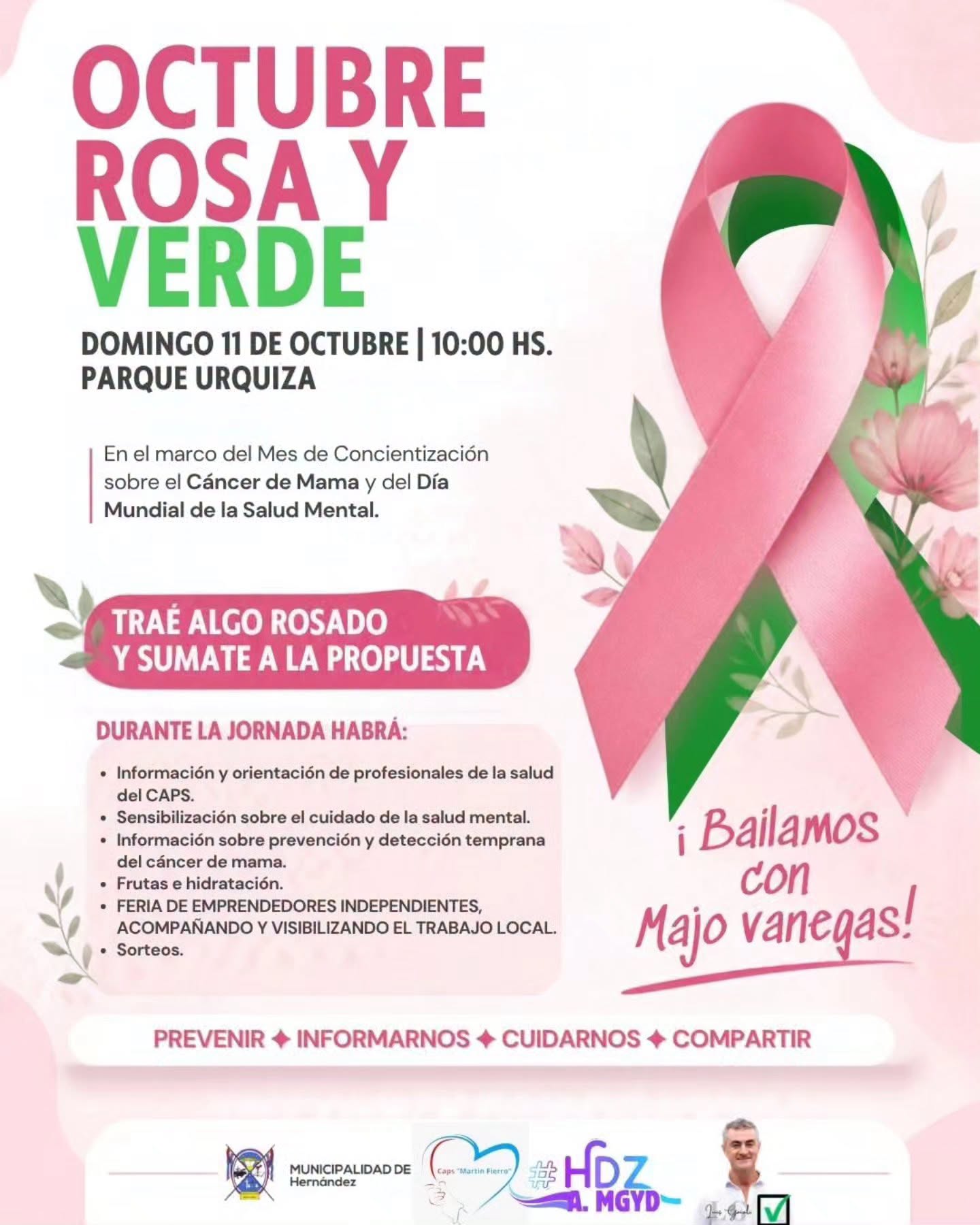 Hernández: actividades para concientizar en el ‘Octubre Rosa’