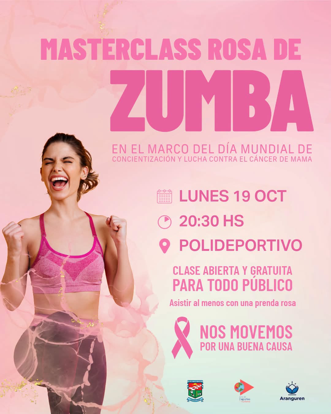 Masterclass rosa de zumba en Aranguren
