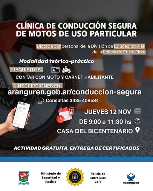 Aranguren: clínica de conducción segura de motos de uso particular
