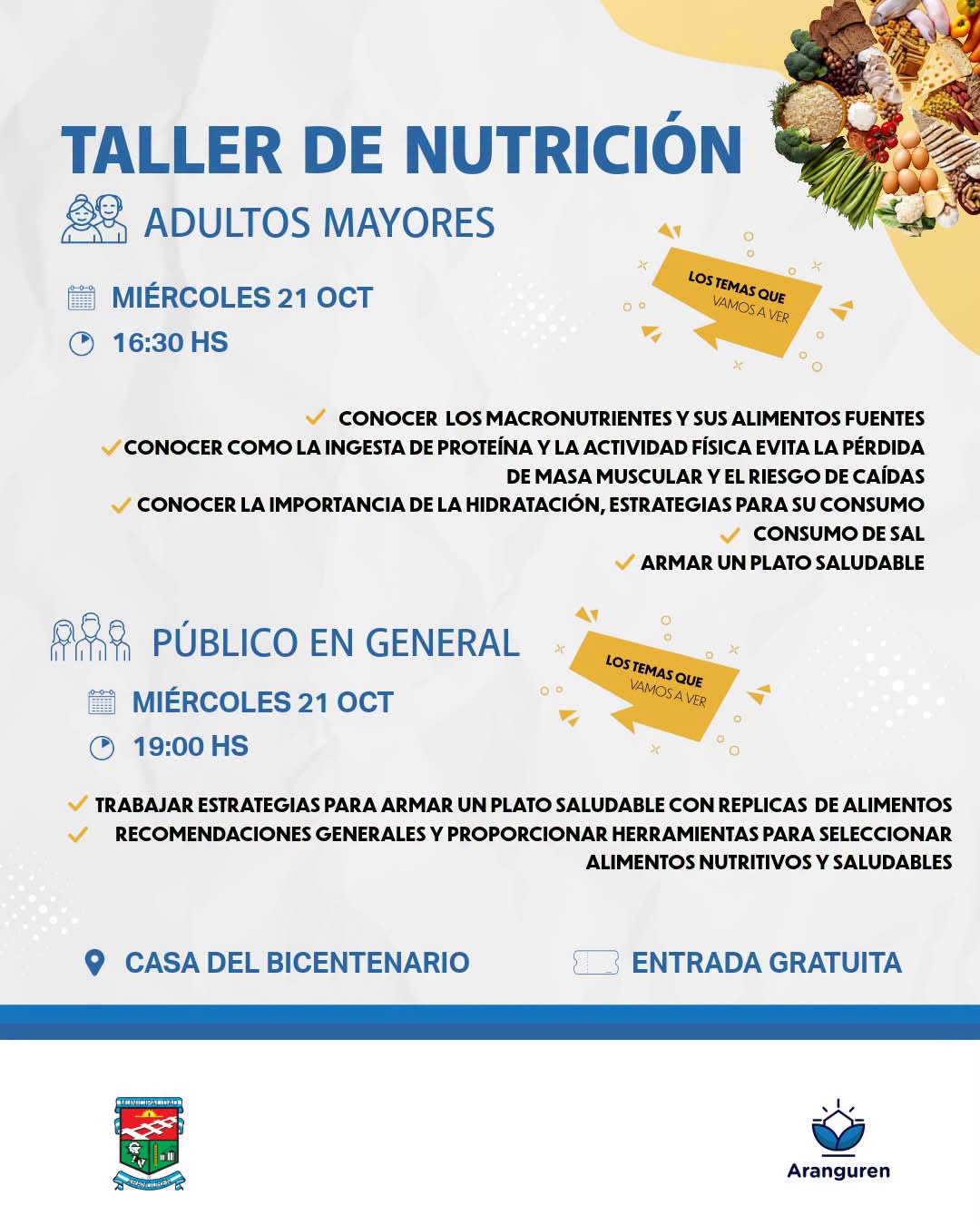 El Municipio de Aranguren propone un taller de nutrición